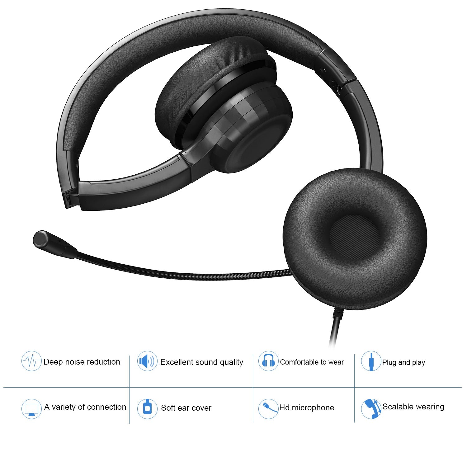 ANIVIA A7 Wired Headset with Noise-reduction Microphone Folding Rotating Headphone Integrated Headset for Game Conversation ANIVIA A7 Wired Headset with Noise-reduction Microphone Folding Rotating Headphone Integrated Headset for Game Conversation